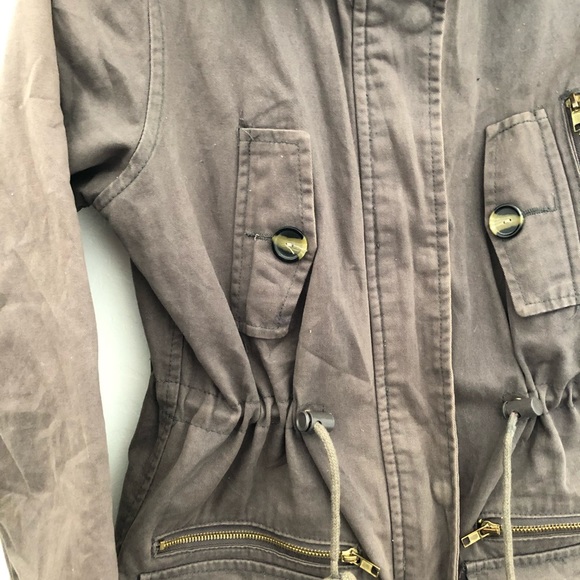 Grey Cinched Waist Parka - Picture 2 of 3